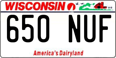 WI license plate 650NUF