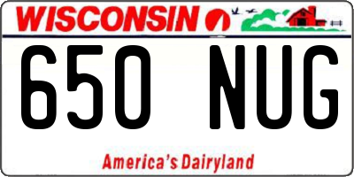 WI license plate 650NUG
