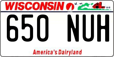 WI license plate 650NUH