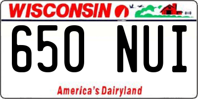 WI license plate 650NUI