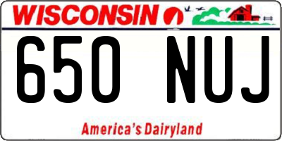 WI license plate 650NUJ