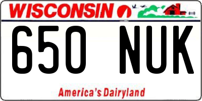 WI license plate 650NUK