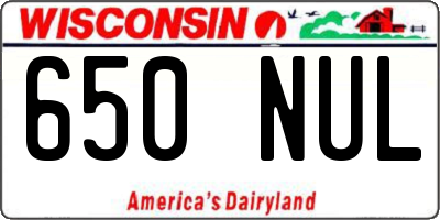 WI license plate 650NUL