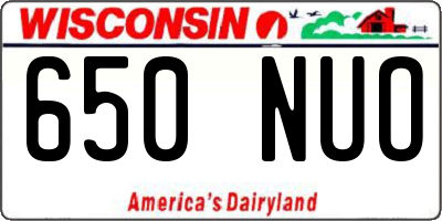 WI license plate 650NUO