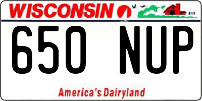 WI license plate 650NUP