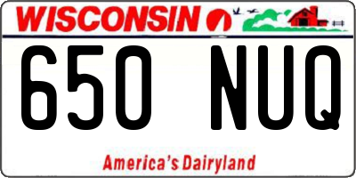 WI license plate 650NUQ