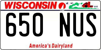 WI license plate 650NUS