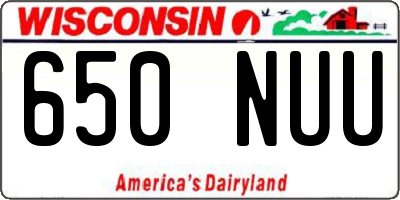 WI license plate 650NUU