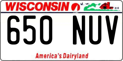 WI license plate 650NUV