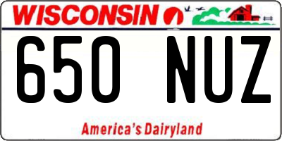 WI license plate 650NUZ