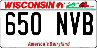WI license plate 650NVB
