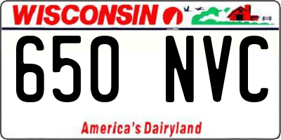 WI license plate 650NVC