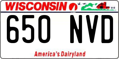 WI license plate 650NVD