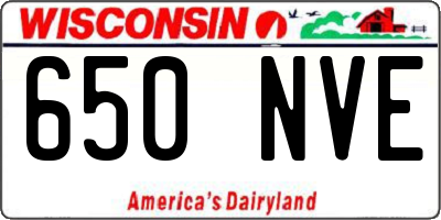 WI license plate 650NVE