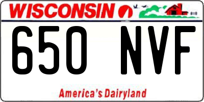 WI license plate 650NVF