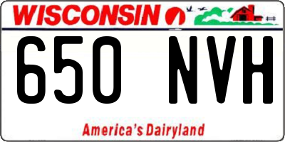WI license plate 650NVH