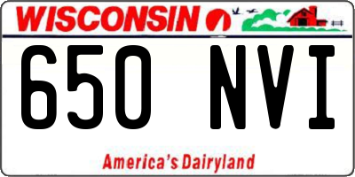WI license plate 650NVI