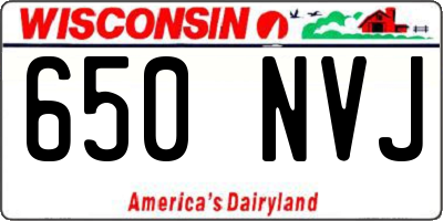 WI license plate 650NVJ
