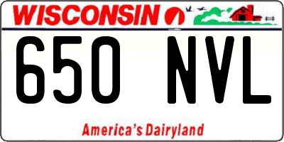 WI license plate 650NVL