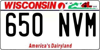 WI license plate 650NVM