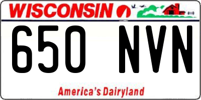 WI license plate 650NVN