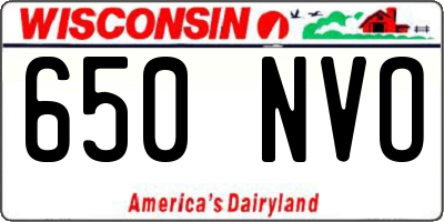 WI license plate 650NVO