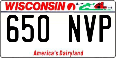 WI license plate 650NVP