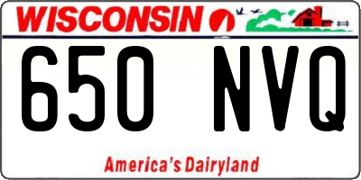 WI license plate 650NVQ