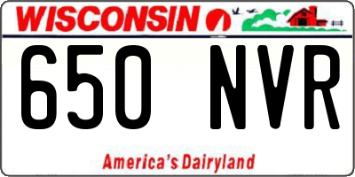 WI license plate 650NVR