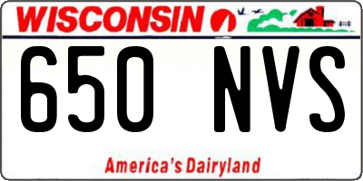 WI license plate 650NVS