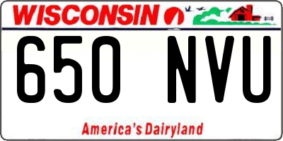 WI license plate 650NVU