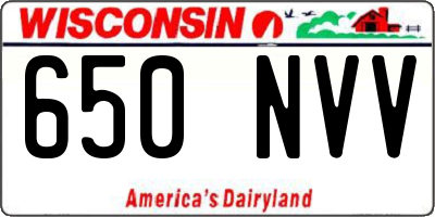 WI license plate 650NVV