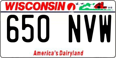 WI license plate 650NVW