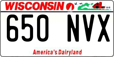 WI license plate 650NVX