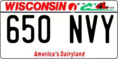 WI license plate 650NVY