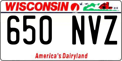 WI license plate 650NVZ