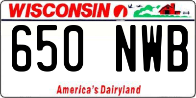 WI license plate 650NWB