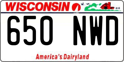 WI license plate 650NWD