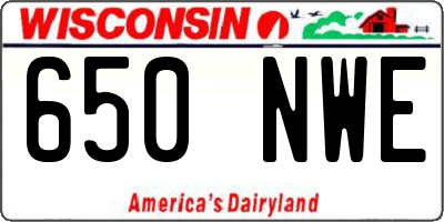 WI license plate 650NWE
