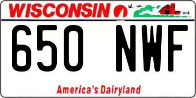 WI license plate 650NWF
