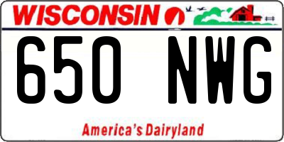 WI license plate 650NWG