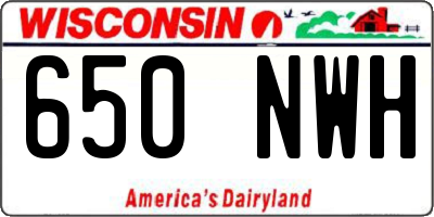 WI license plate 650NWH