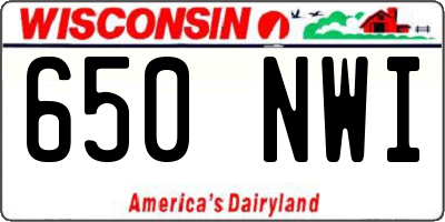 WI license plate 650NWI