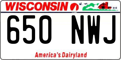 WI license plate 650NWJ