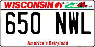 WI license plate 650NWL