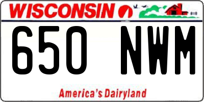 WI license plate 650NWM
