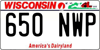 WI license plate 650NWP