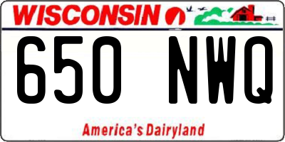 WI license plate 650NWQ