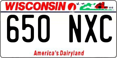 WI license plate 650NXC