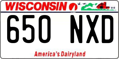 WI license plate 650NXD